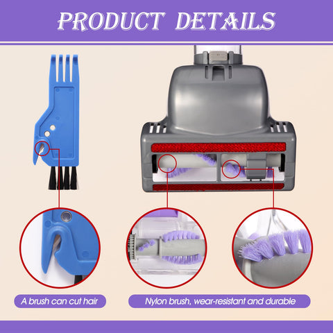 Durable wear-resistant brush material reduces wear during hair cleaning