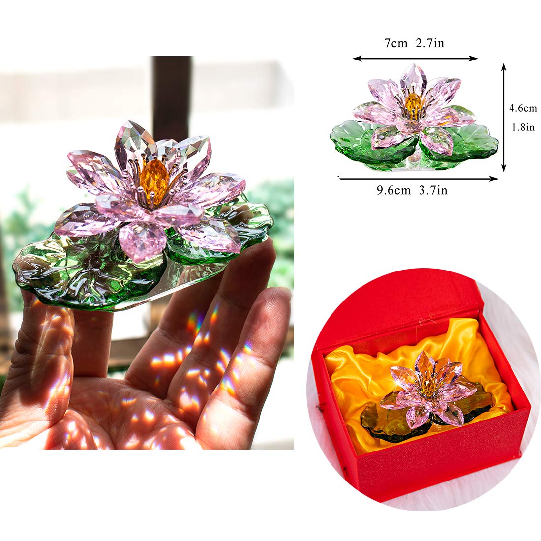 H&D HYALINE & DORA crystal lotus centerpiece sparkles when sunlight hits the surface.