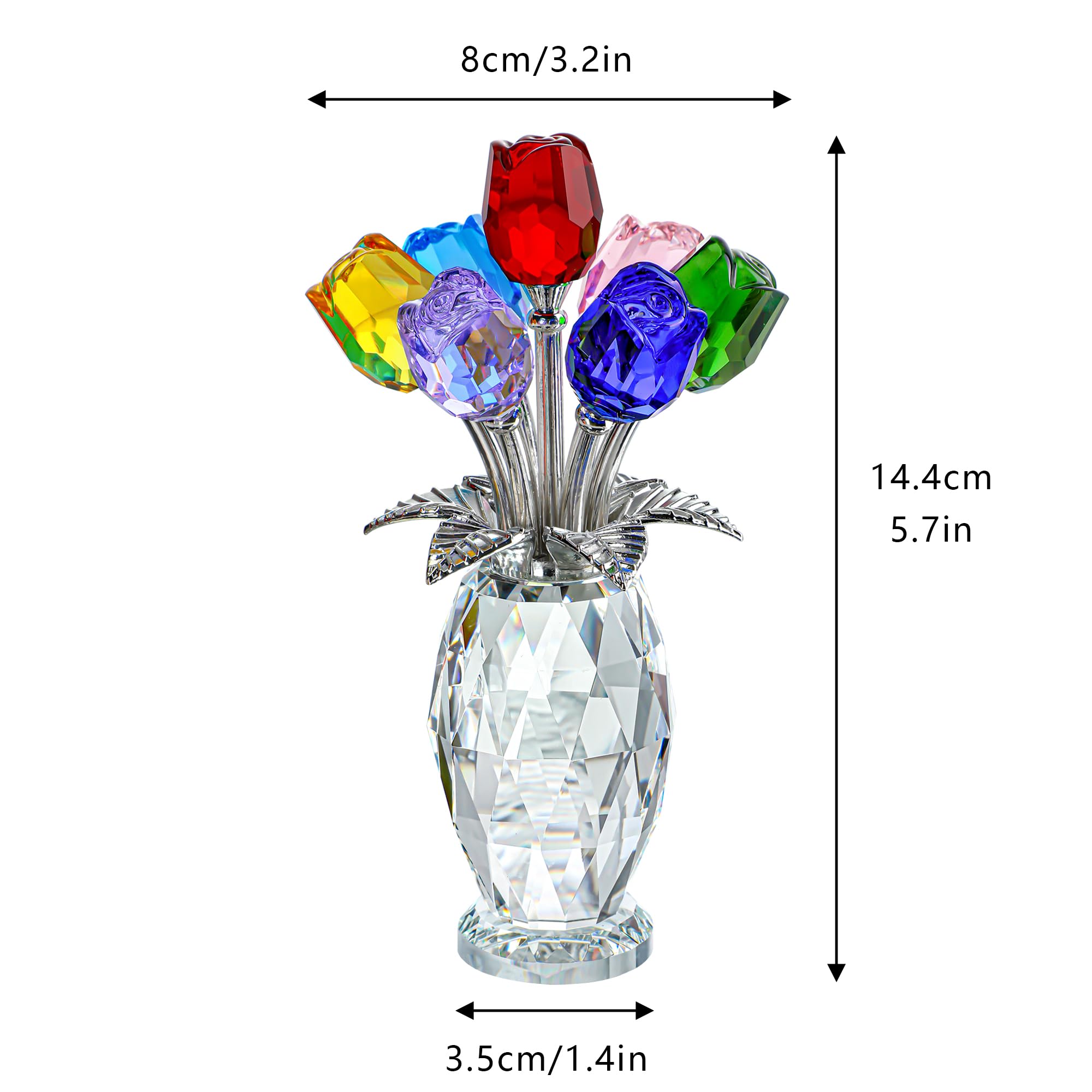 Crystal rose display on a windowsill by H&D HYALINE & DORA
