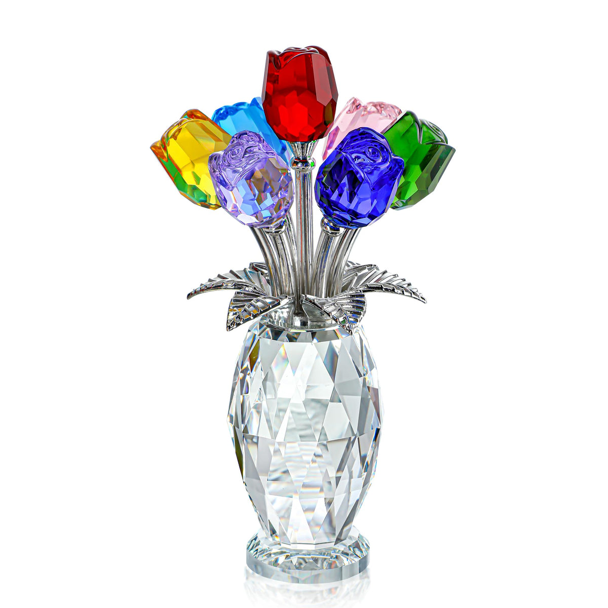 H&D HYALINE & DORA crystal rose figurine petal close-up highlighting clarity and sparkle