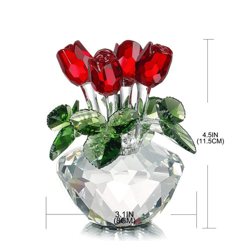 H&D HYALINE & DORA red rose crystal detail with intricate facets