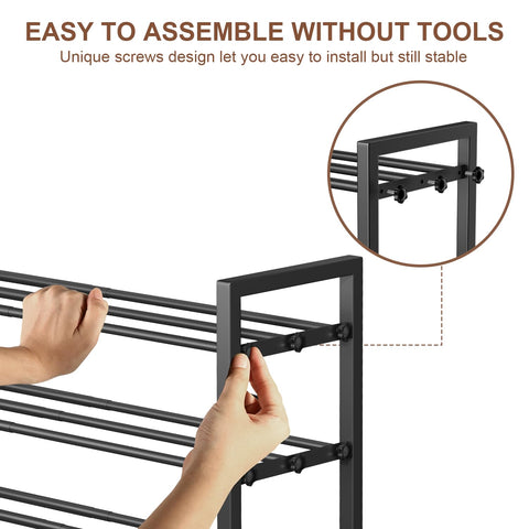 HDDTTZ 3-tier expandable shoe rack doorway fit demonstrates versatile space saving adjustments.