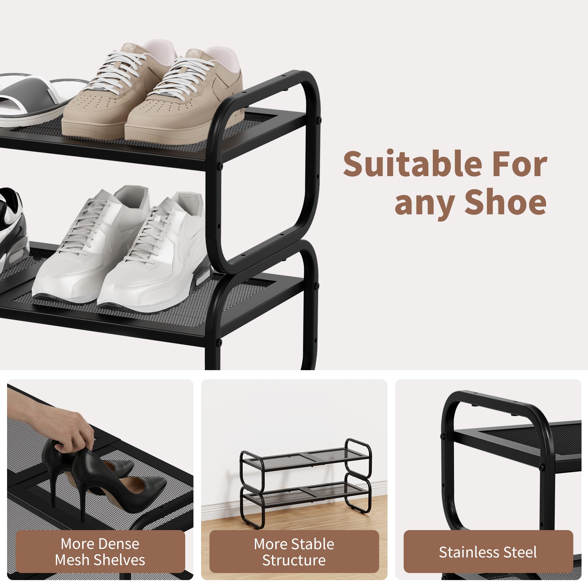 HDDTTZ adjustable-shelves hold slim sandals to bulky boots in one unit.