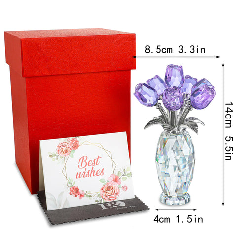 H&D HYALINE AND DORA blessing card and cloth accompany the crystal rose