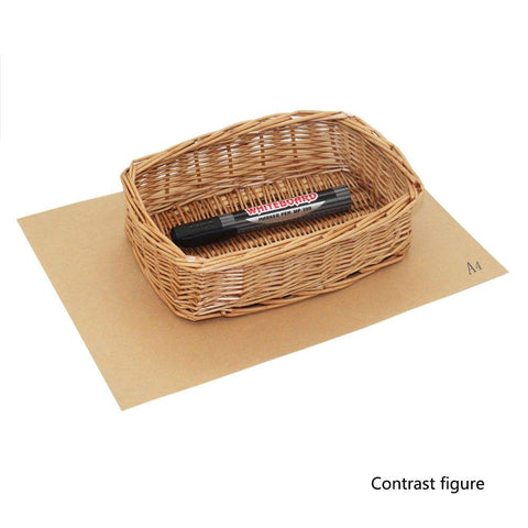 HDKJ set of 3 wicker baskets, packaging shot ready to declutter any space.