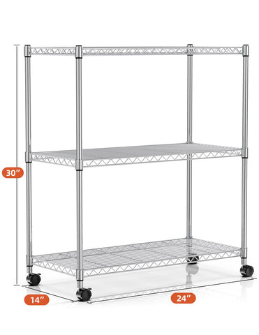 HealSmart 3-Tier Shelves kitchen setup with chrome finish