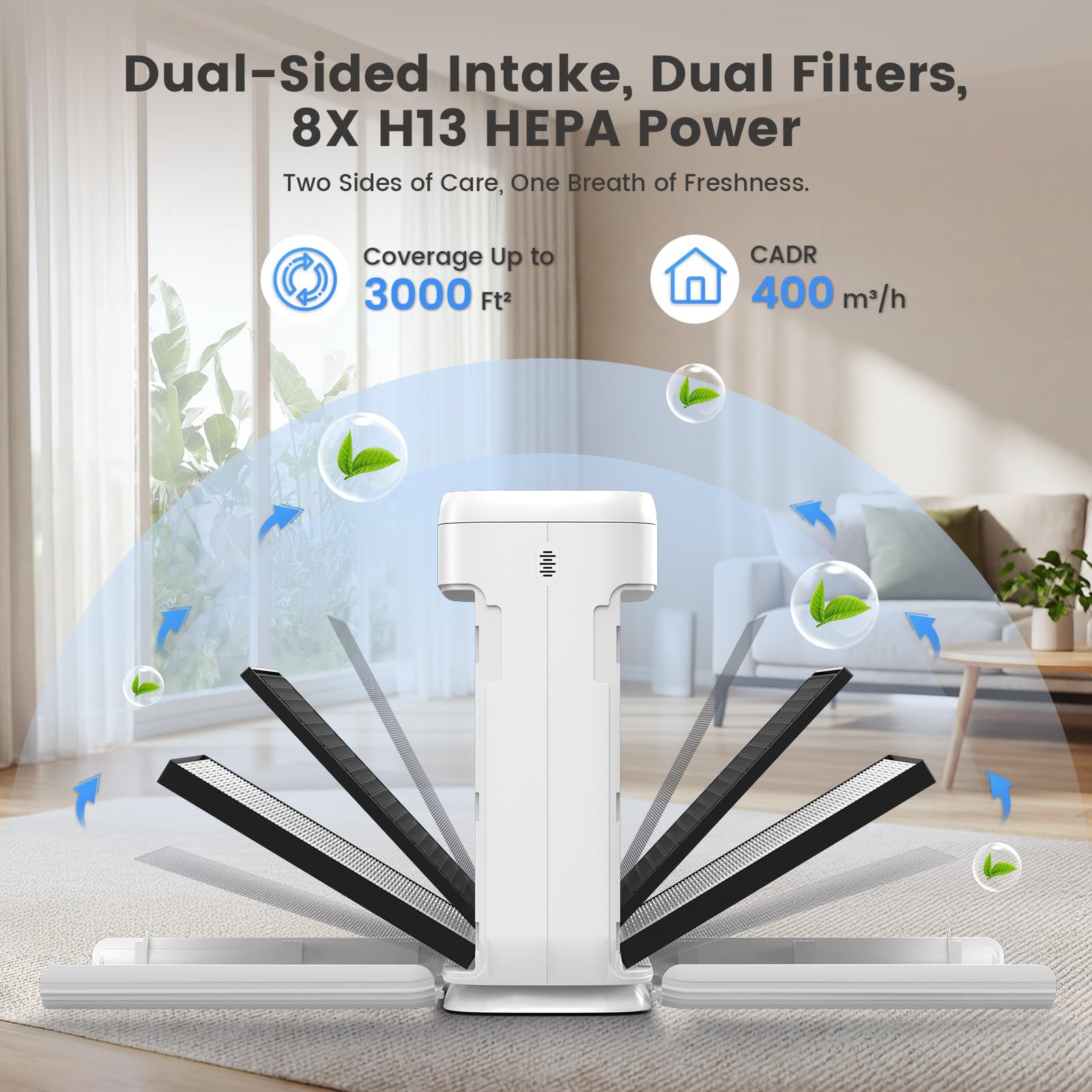 HEARBOBO purifier digital display highlights PM2.5 and settings at a glance