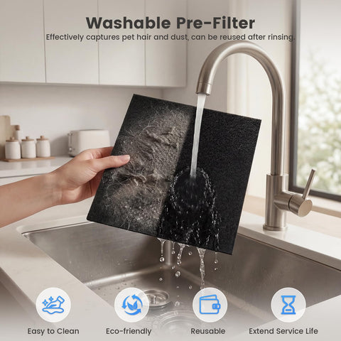 HEARBOBO purifier with washable pre-filter enables easy cleaning and upkeep