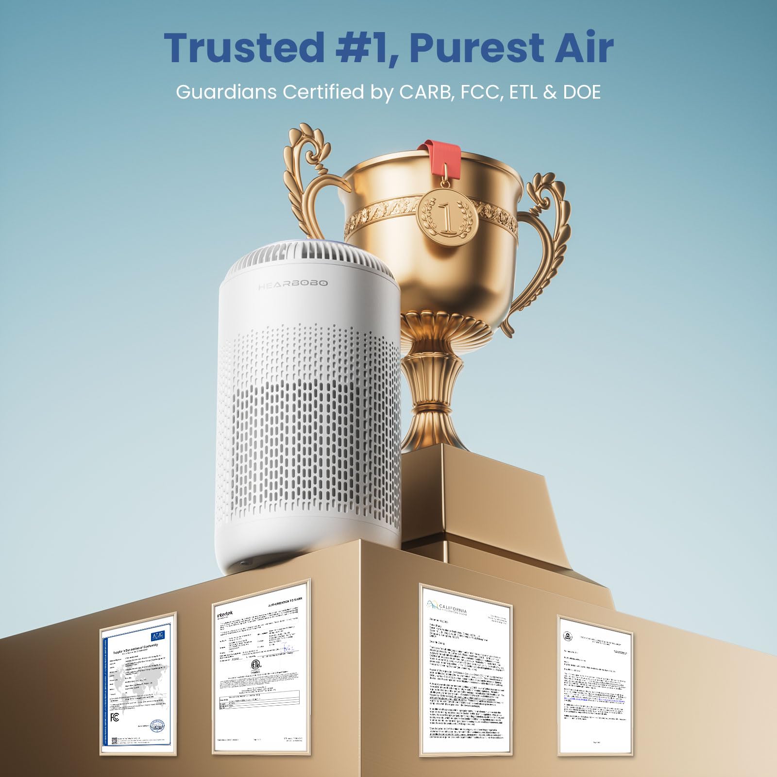 Hearbobo aroma diffuser feature in purifier for subtle scents.