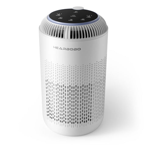 Hearbobo H13 air purifier for large rooms with 360° vortex optimizes air circulation.