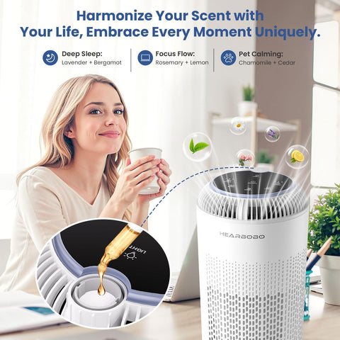 Hearbobo purifier with smart controls and timer for customizable use.