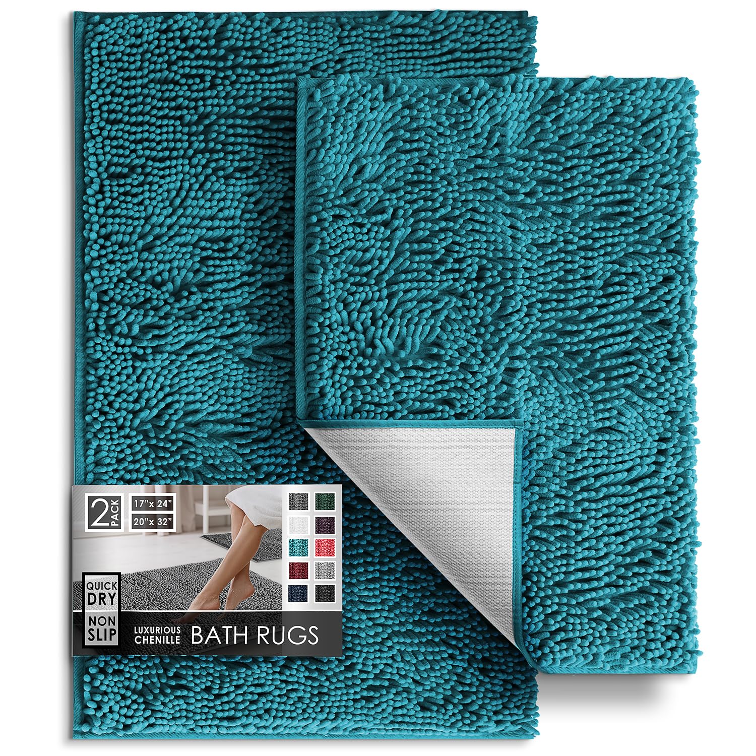 Hearth & Harbor chenille bath mat with plush texture for cozy bathroom comfort.