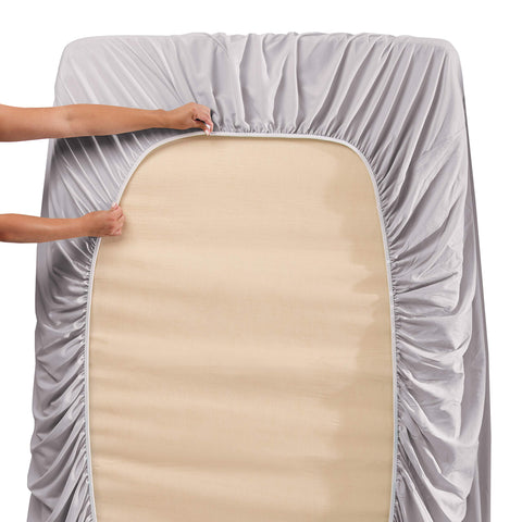 Hearth and Harbor deep-pocket fitted 60x80 for 18-24 inch mattresses with snug fit.