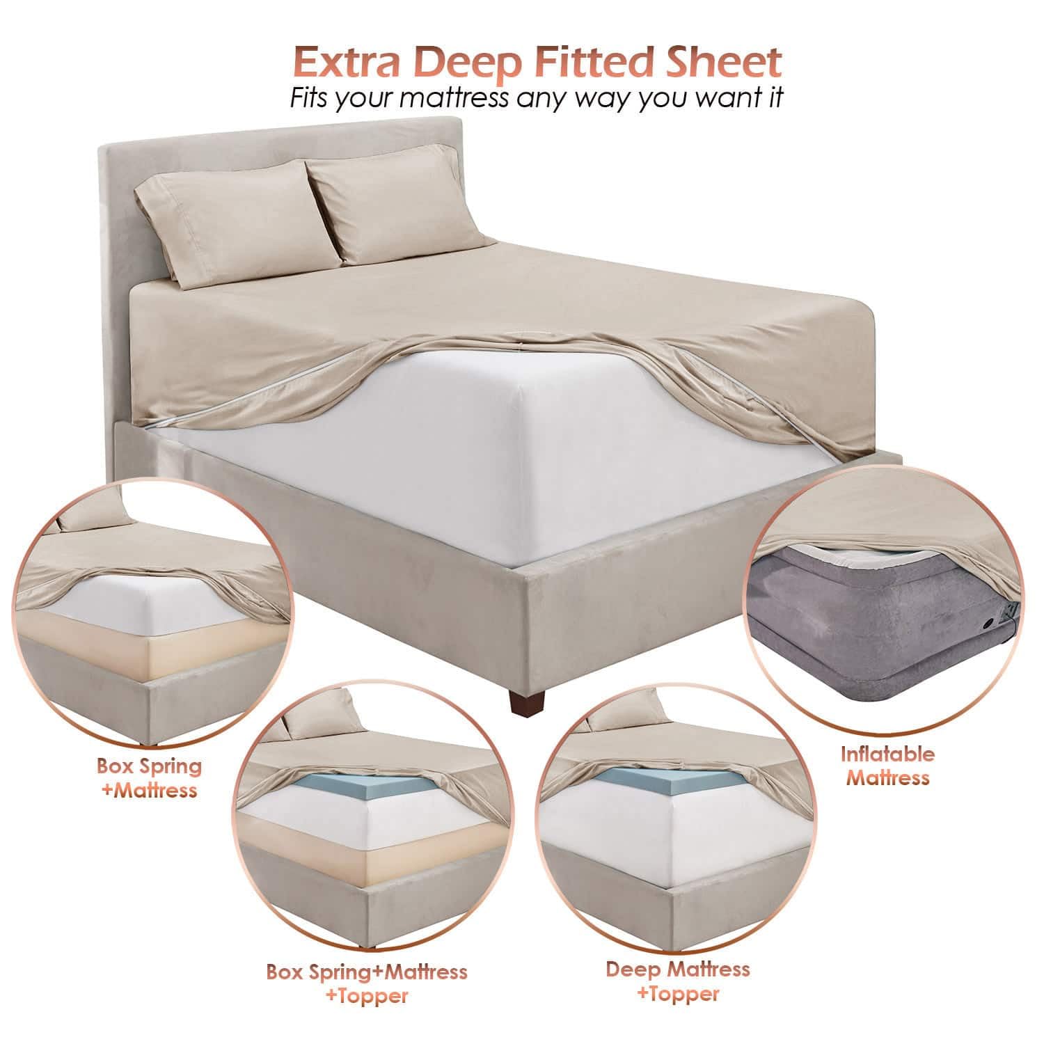 Hearth & Harbor pillowcases 20x30 complete the set with hotel-inspired edge.