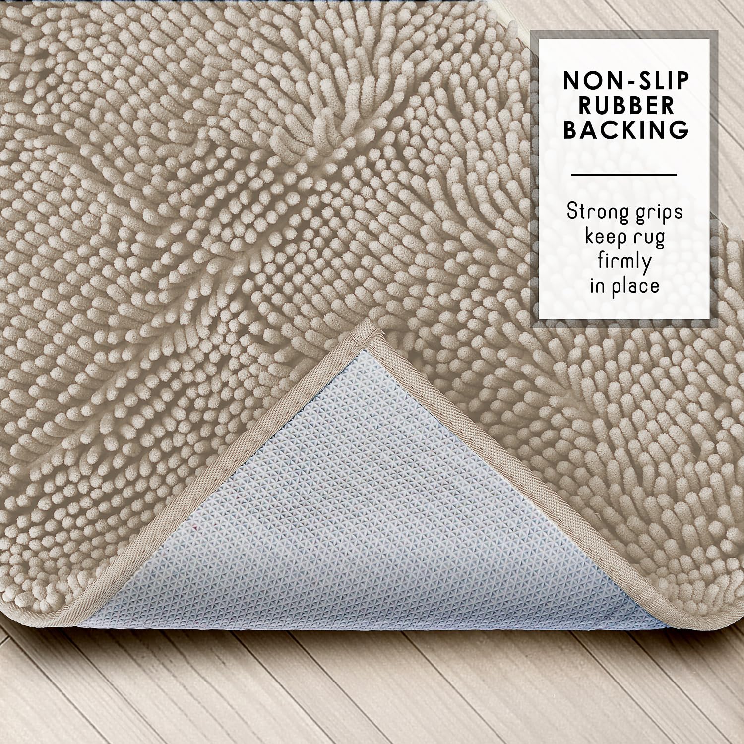 Hearth & Harbor moisture-wicking chenille mat dries quickly after use.