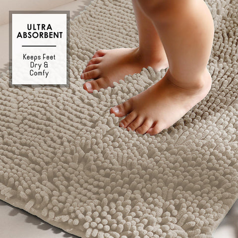Hearth & Harbor non-slip back rug on a dry smooth bathroom floor.