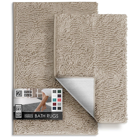Hearth & Harbor chenille set small 17x24 rug with plush pile for soft feet.