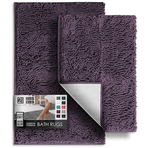 Hearth & Harbor chenille rug close-up shows luxuriously soft texture for baths