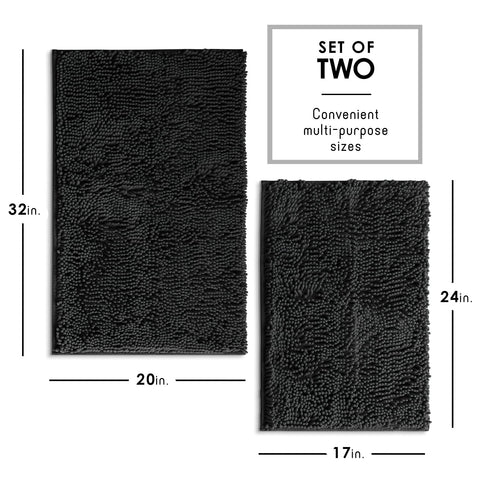 Hearth & Harbor plush chenille rug highlights soft, luxe bathroom surface