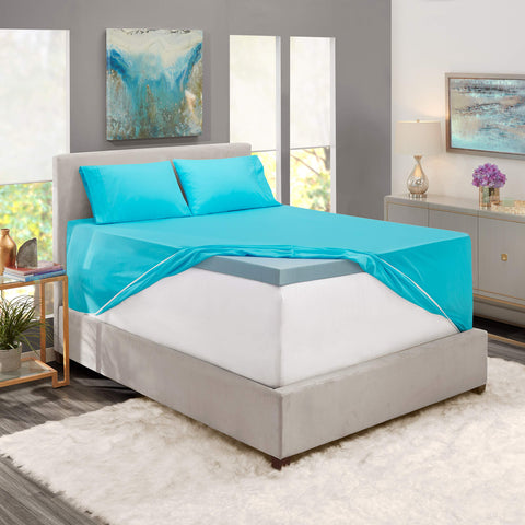 Hearth and Harbor Beach Blue close-up reveals microfiber texture