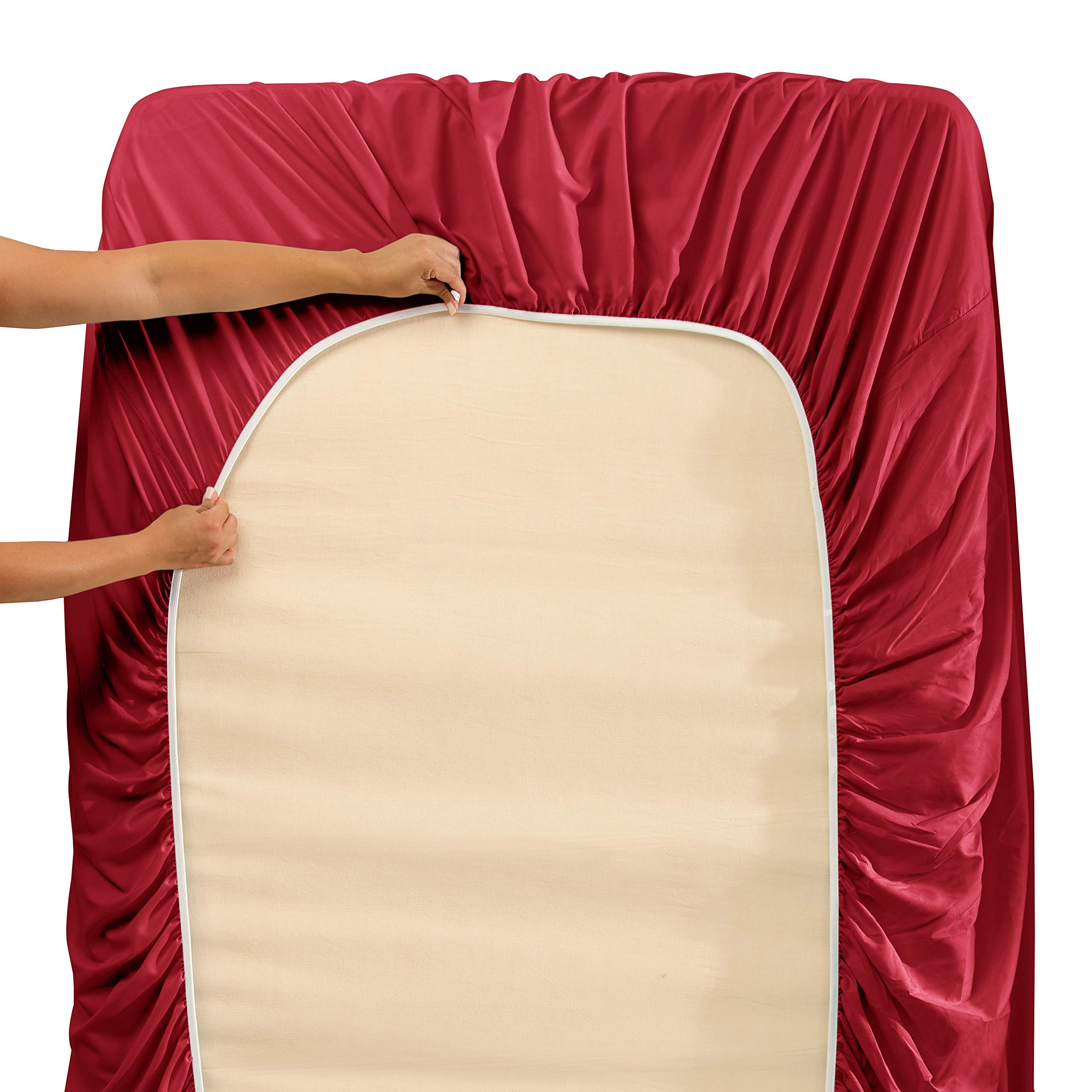 Hearth & Harbor king pillow cases close-up shows pristine edges and rich color