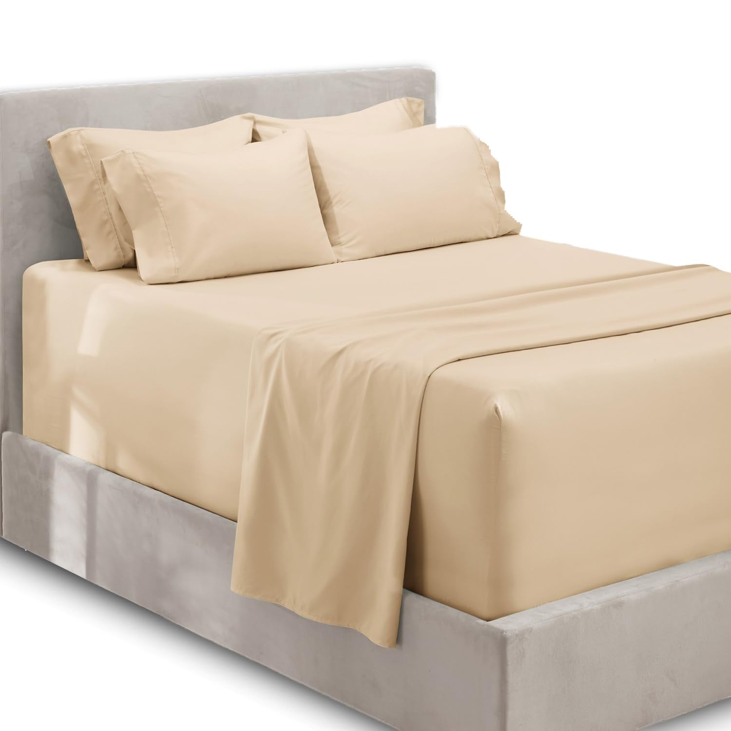 Hearth & Harbor queen deep-pocket fitted sheet ready for deep mattresses