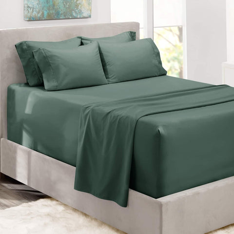 Hearth & Harbor king deep-pocket fitted sheet fits 18-24 inch mattresses with double-brushed softness.