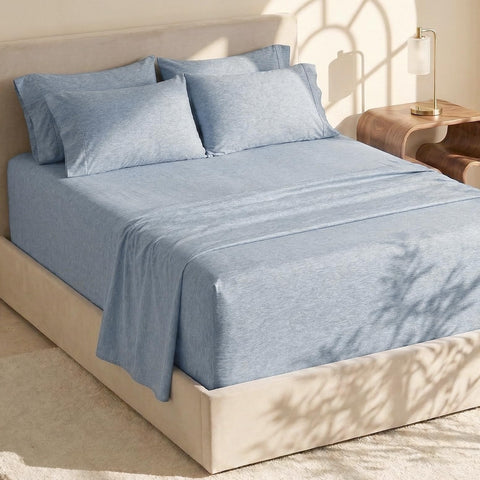 Hearth and Harbor deep-pocket fitted sheet for tall mattresses, ultra-soft microfiber.