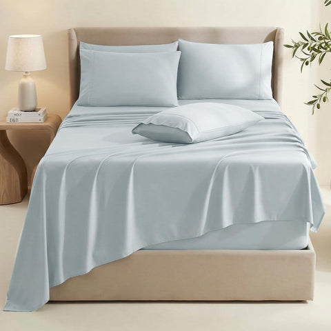 Hearth & Harbor extra-deep-pocket fitted sheet fitting tall mattresses securely