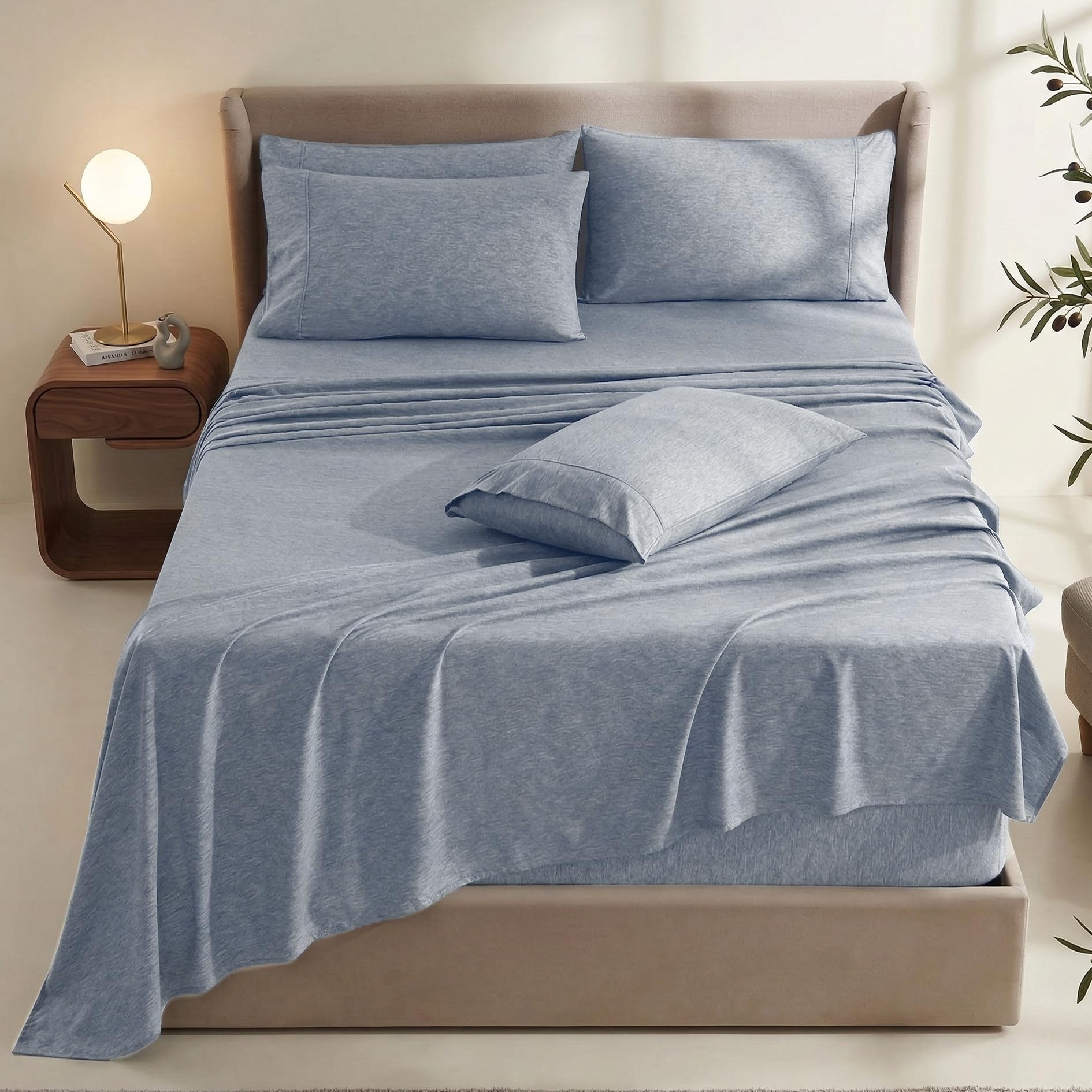 Hearth and Harbor queen flat sheet, extra-large for generous covering and comfort.