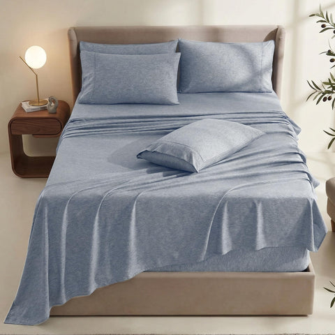 Hearth and Harbor queen flat sheet, extra-large for generous covering and comfort.