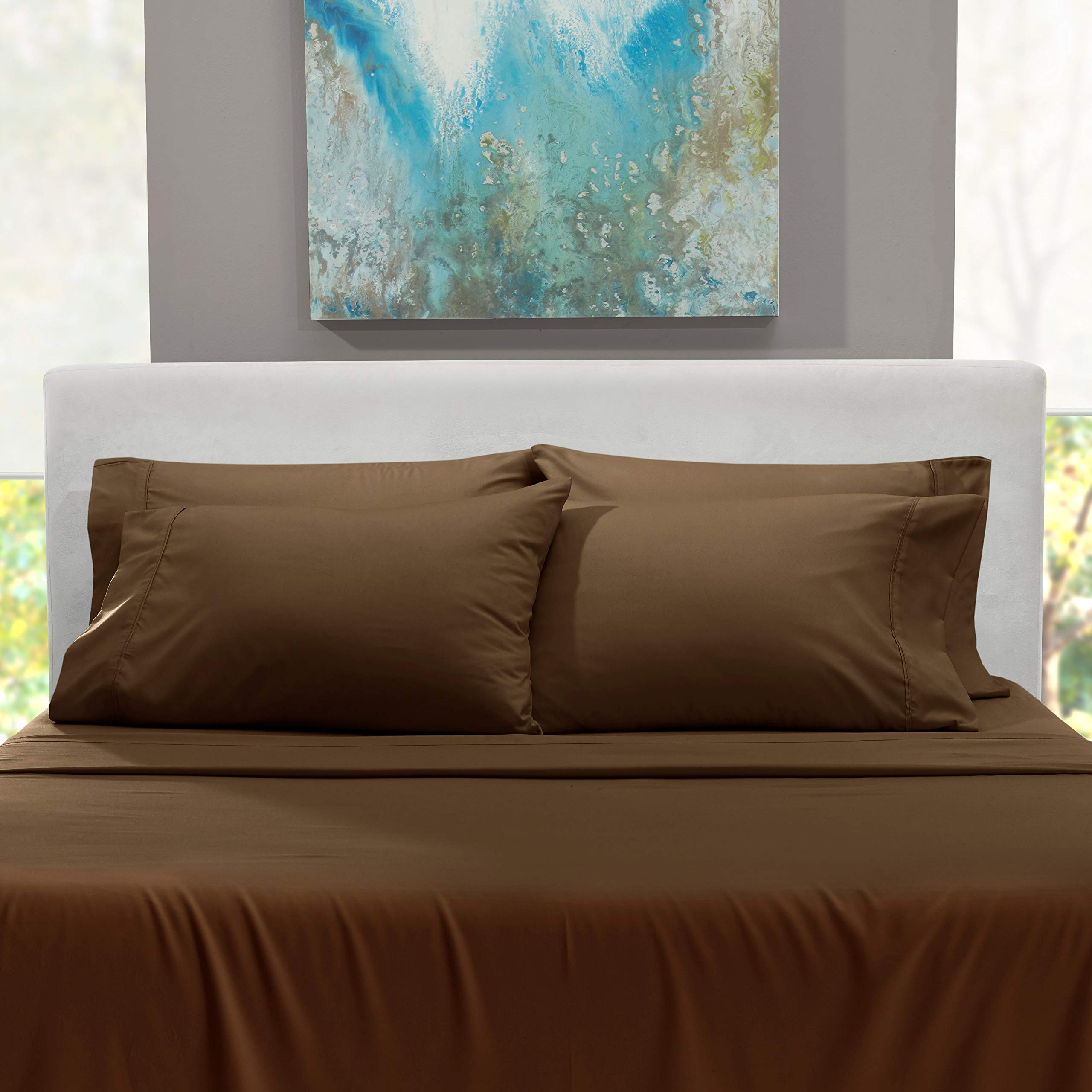 Hearth & Harbor bedding on bed highlighting hotel-like softness and easy care