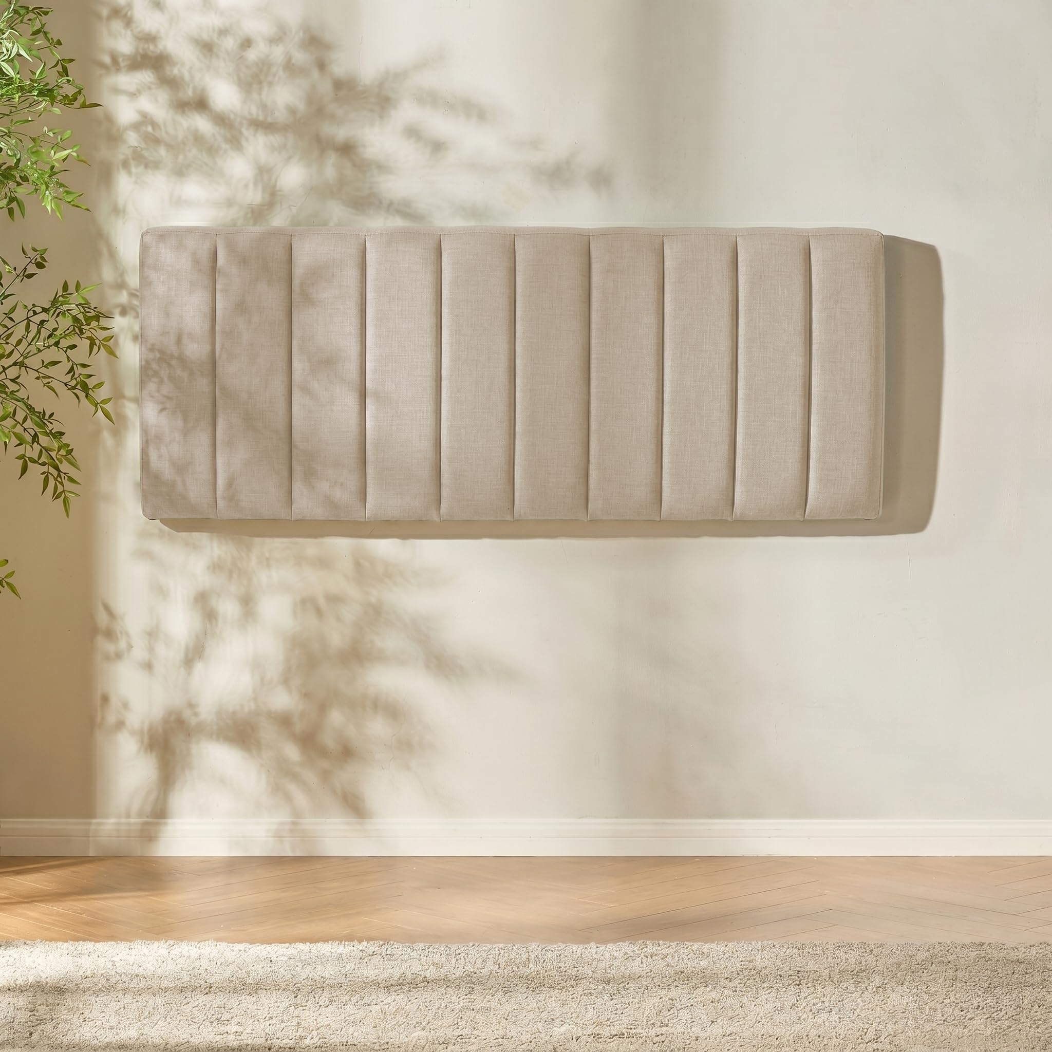 Hearth & Harbor beige headboard complements diverse decor styles with a versatile tone.