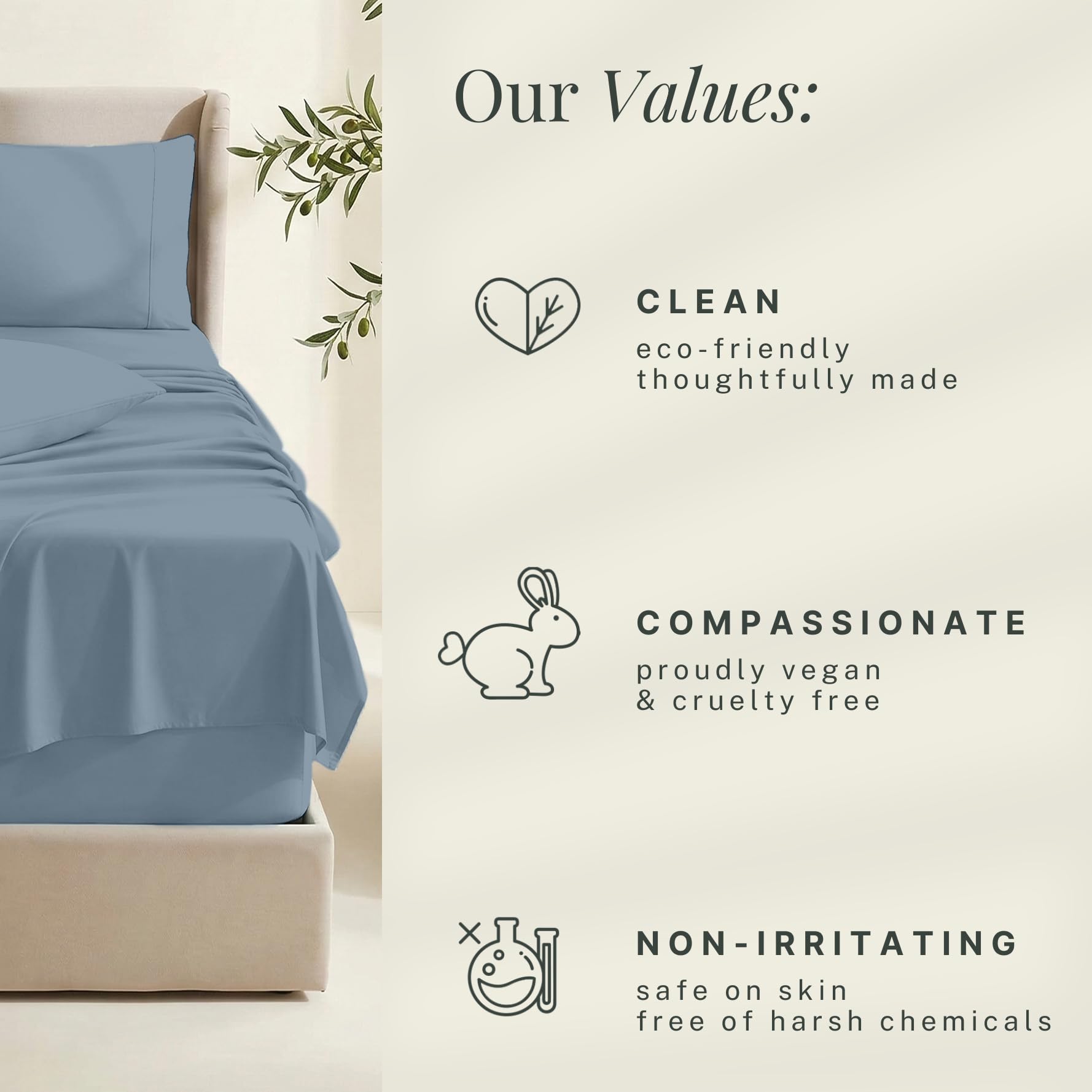 Hearth & Harbor color-fast fabric maintains vibrant Soft Blue after washing
