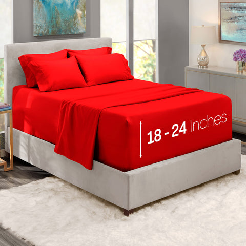 Deep-pocket fitted sheet on mattress preventing corners from slipping