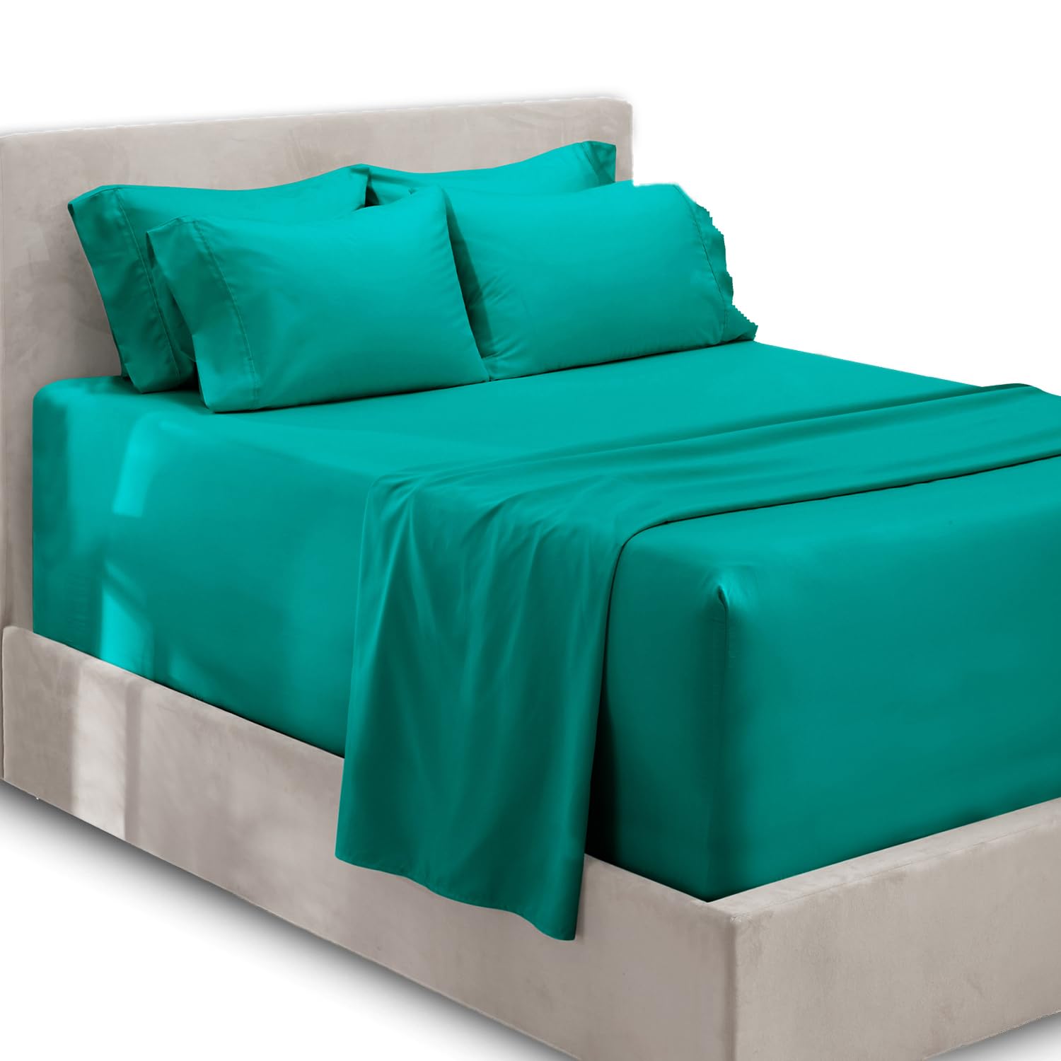 Hearth & Harbor deep-pocket queen sheets demonstrate 60x80 pocket compatibility with mattresses.