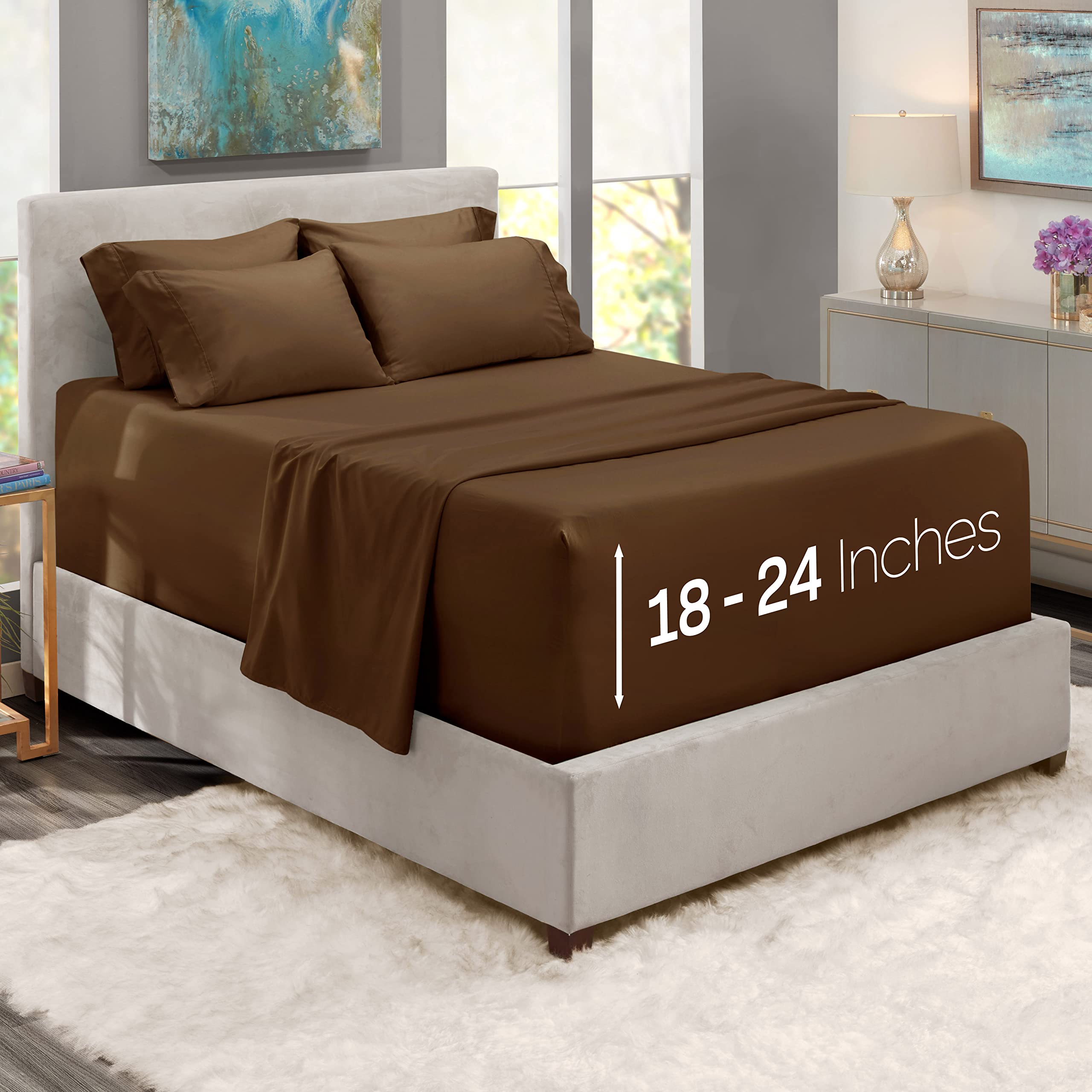 Hearth & Harbor king flat sheet 105x102 offering generous coverage and drape