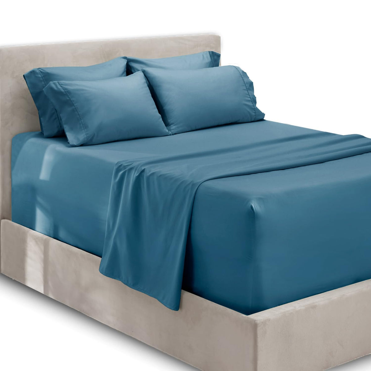 Hearth & Harbor extra deep pocket fitted sheet for tall mattresses with secure, smooth fit.