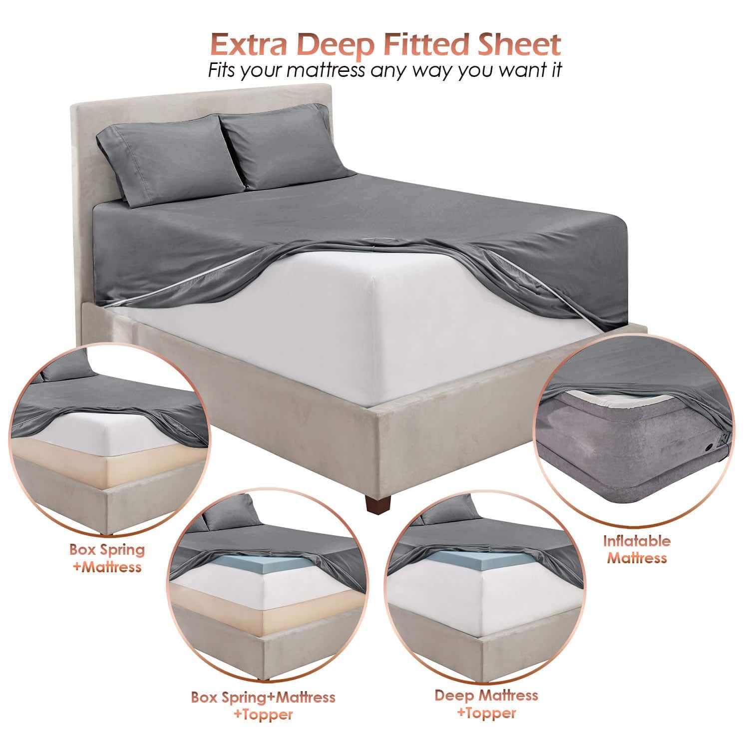 Hearth & Harbor flat sheet offers generous coverage with a smooth drape