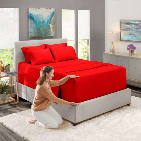 Queen flat sheet measuring 90 by 102 inches for generous coverage