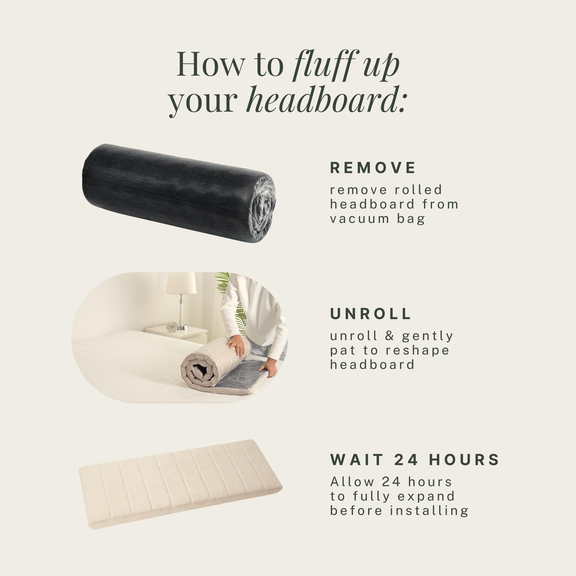 Hearth & Harbor foam-filled headboard provides gentle back support for reading in bed.