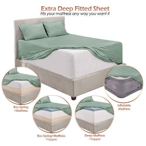 Hearth & Harbor king ice green pillowcases in soft double-brushed fabric
