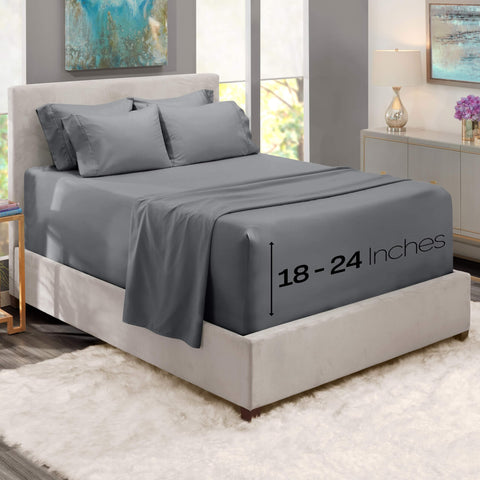 Hearth & Harbor king-size deep-pocket fitted sheet fits mattresses up to 24 inches