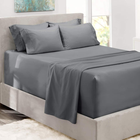 Hearth & Harbor luxury soft 6-piece set in frost gray for ultra-smooth comfort