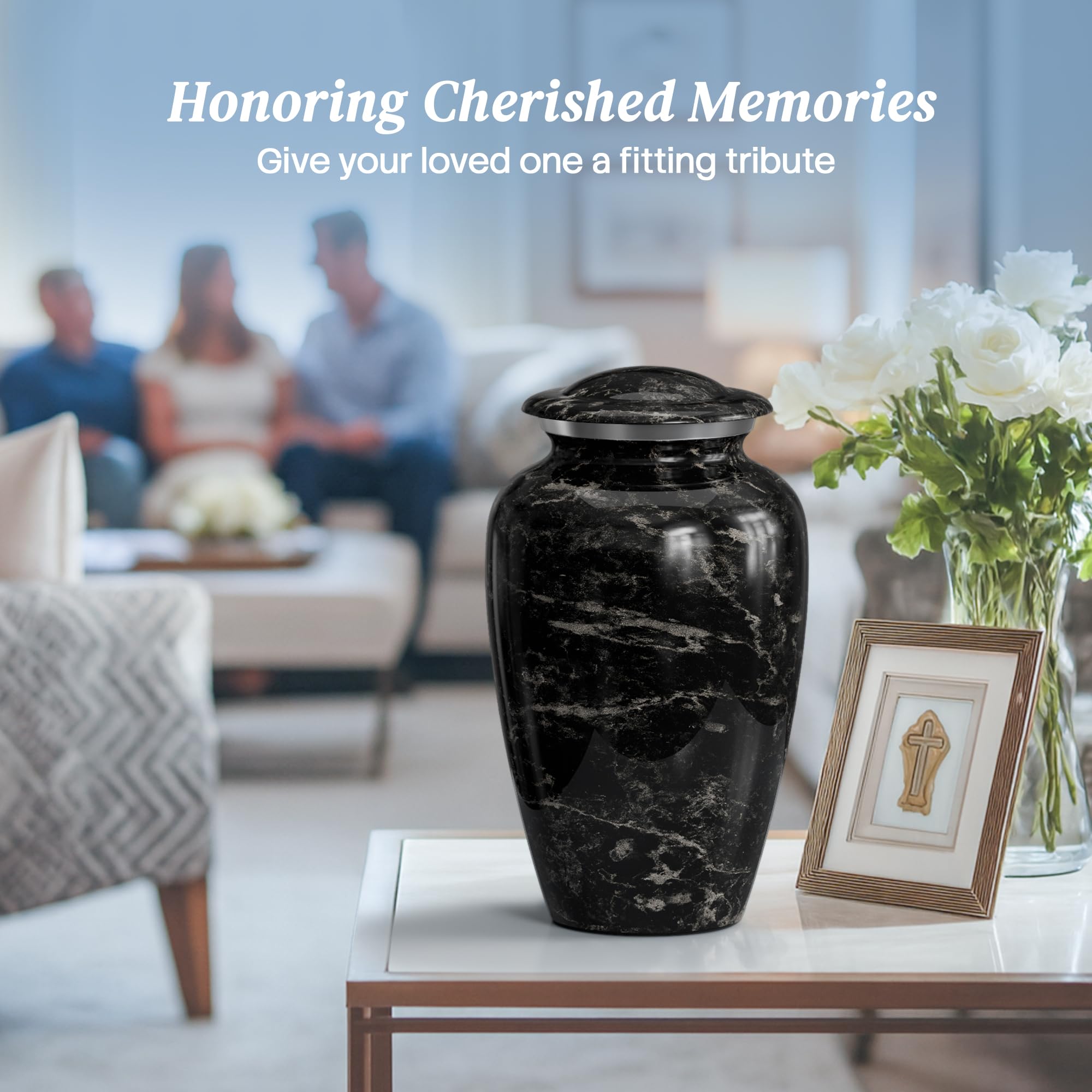 Hearthy Home urn for adult ashes, table-top memorial option.