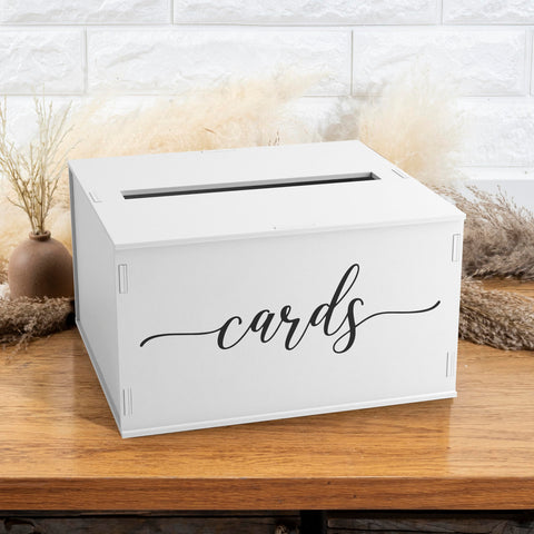 Heather and Willow natural wood finish card box highlighting rustic charm for ceremonies.