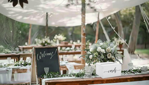Heather and Willow graduation or wedding reception centerpiece with secure slot.