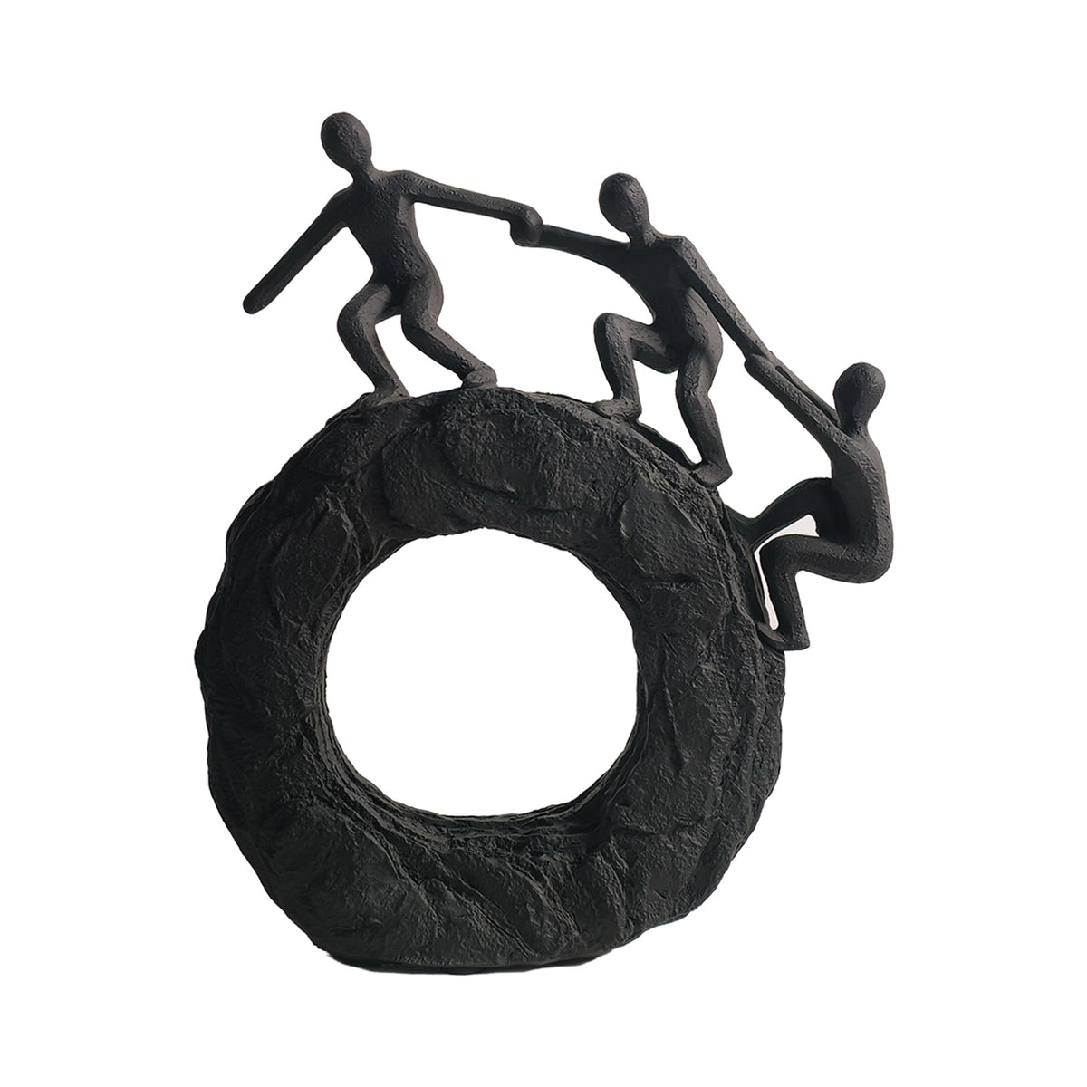 Hebdids abstract sculpture with climbing figures for stylish living room display.