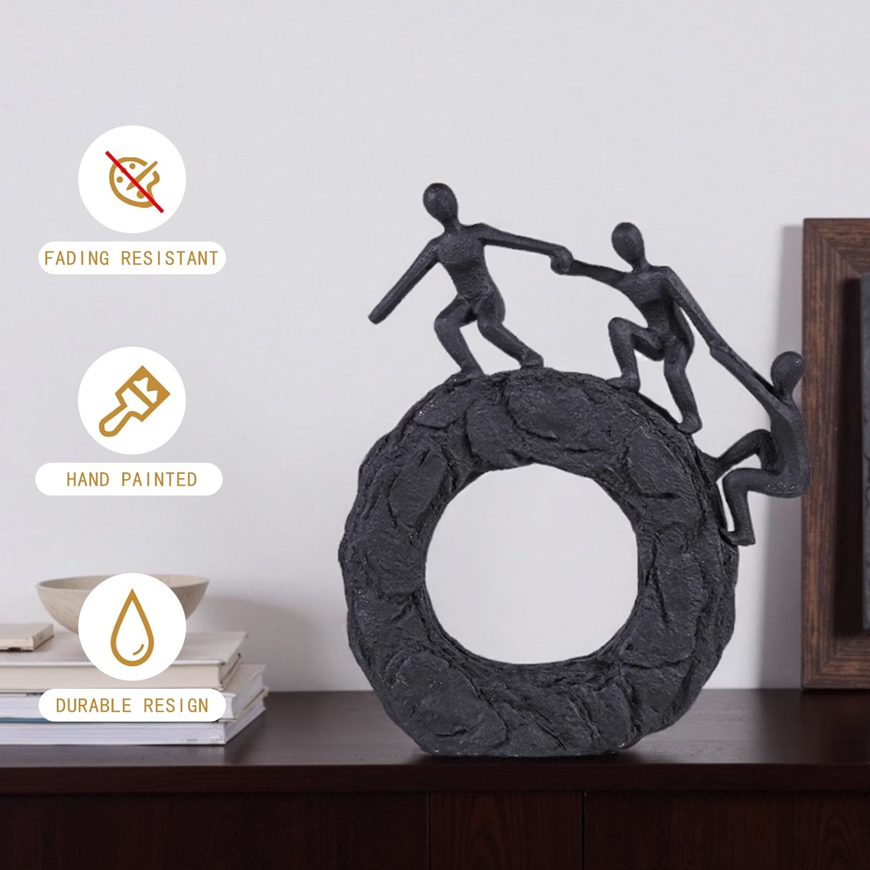 Hebdids contemporary decor statue complements minimalist interiors with dramatic black details.