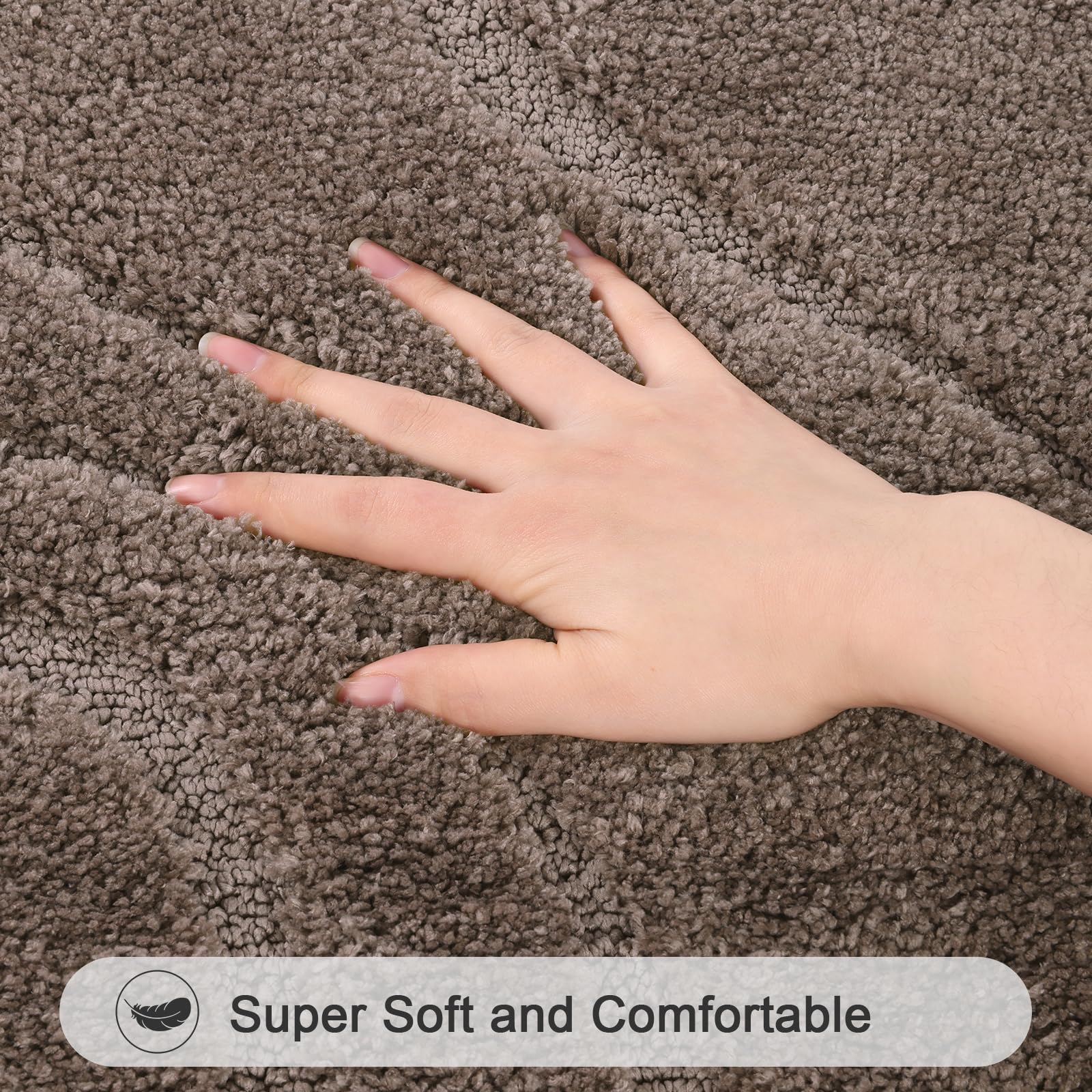 HEBE RUGS coffee microfiber bath mats absorb moisture quickly